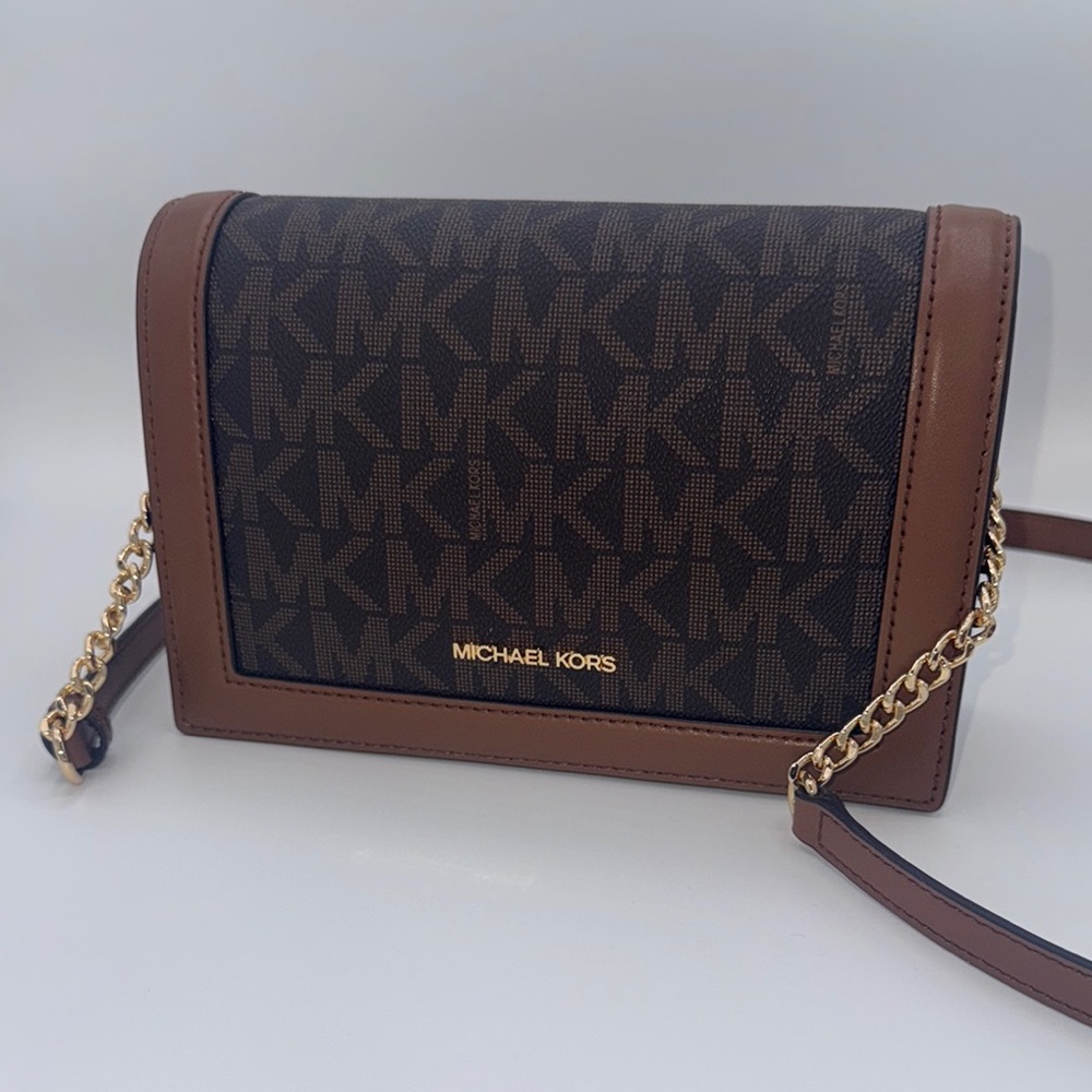NWT Michael Kors Brown/luggage Jet Set Crossbody Bag